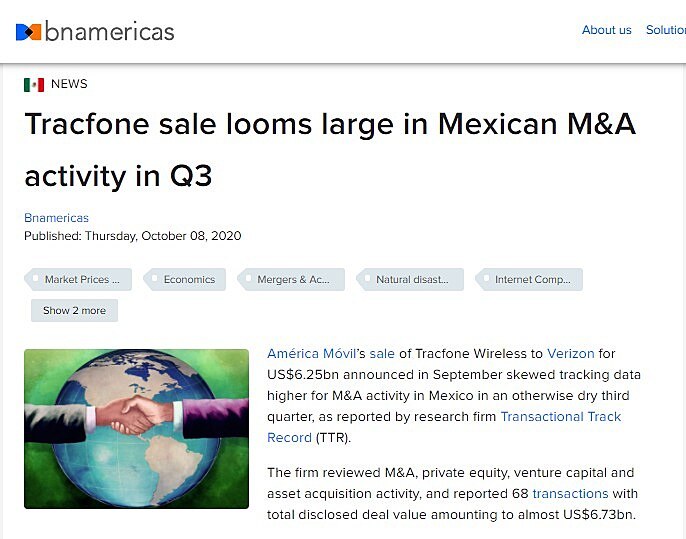 Tracfone sale looms large in Mexican M&A activity in Q3